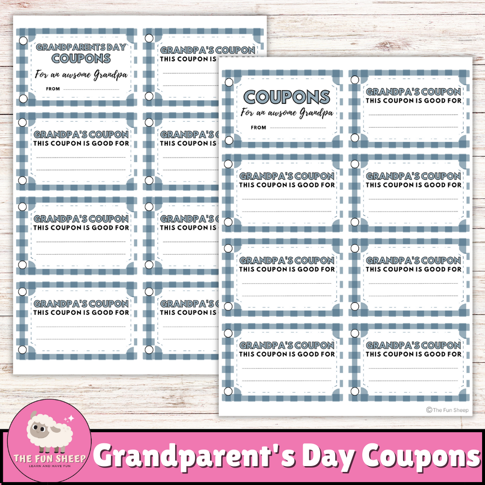 Grandparent s Day Coupon Book Coupons For Grandpa And Grandma Personalized Gift