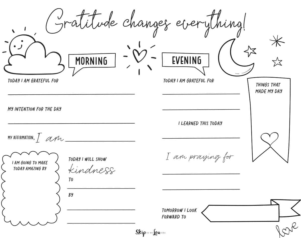 Gratitude Journal Template Skip To My Lou Worksheets Library