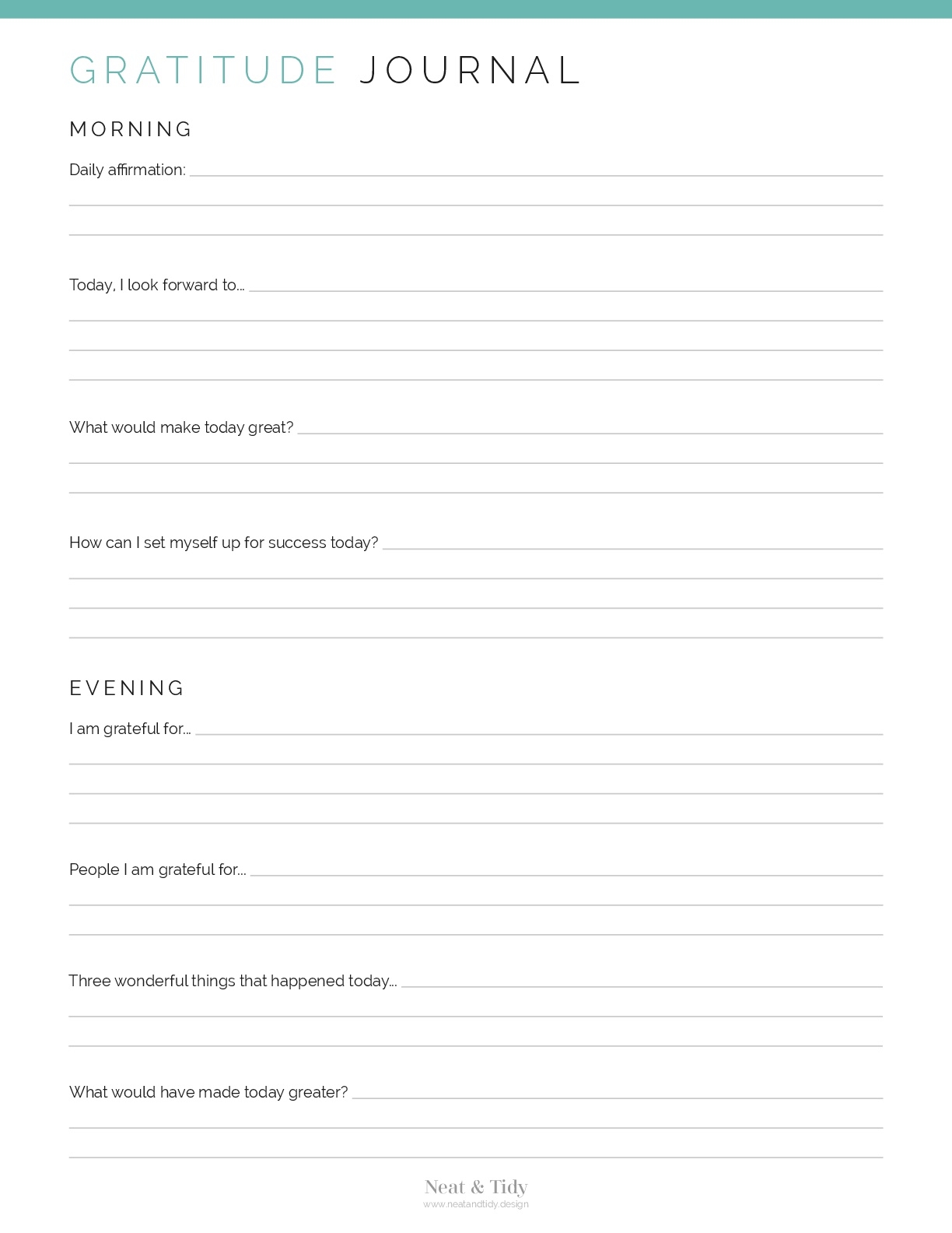 Free Printable Gratitude Journal Pdf