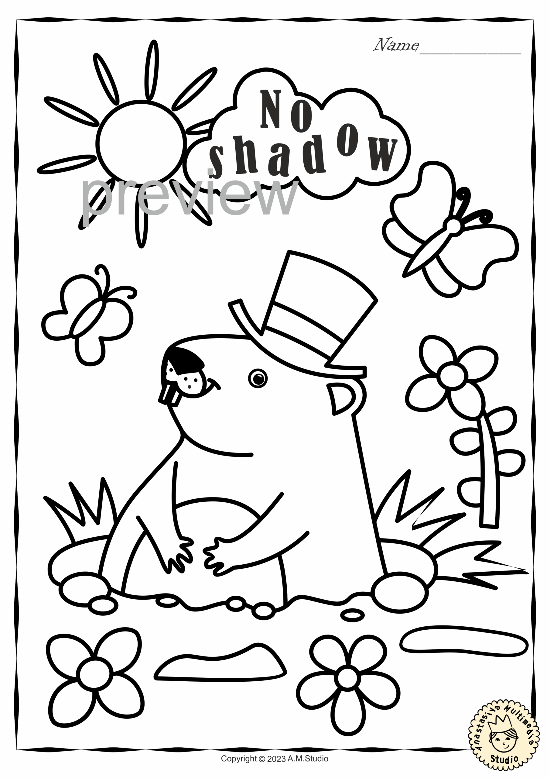 Groundhog Day Printable Coloring Pages For Children Worksheets Library
