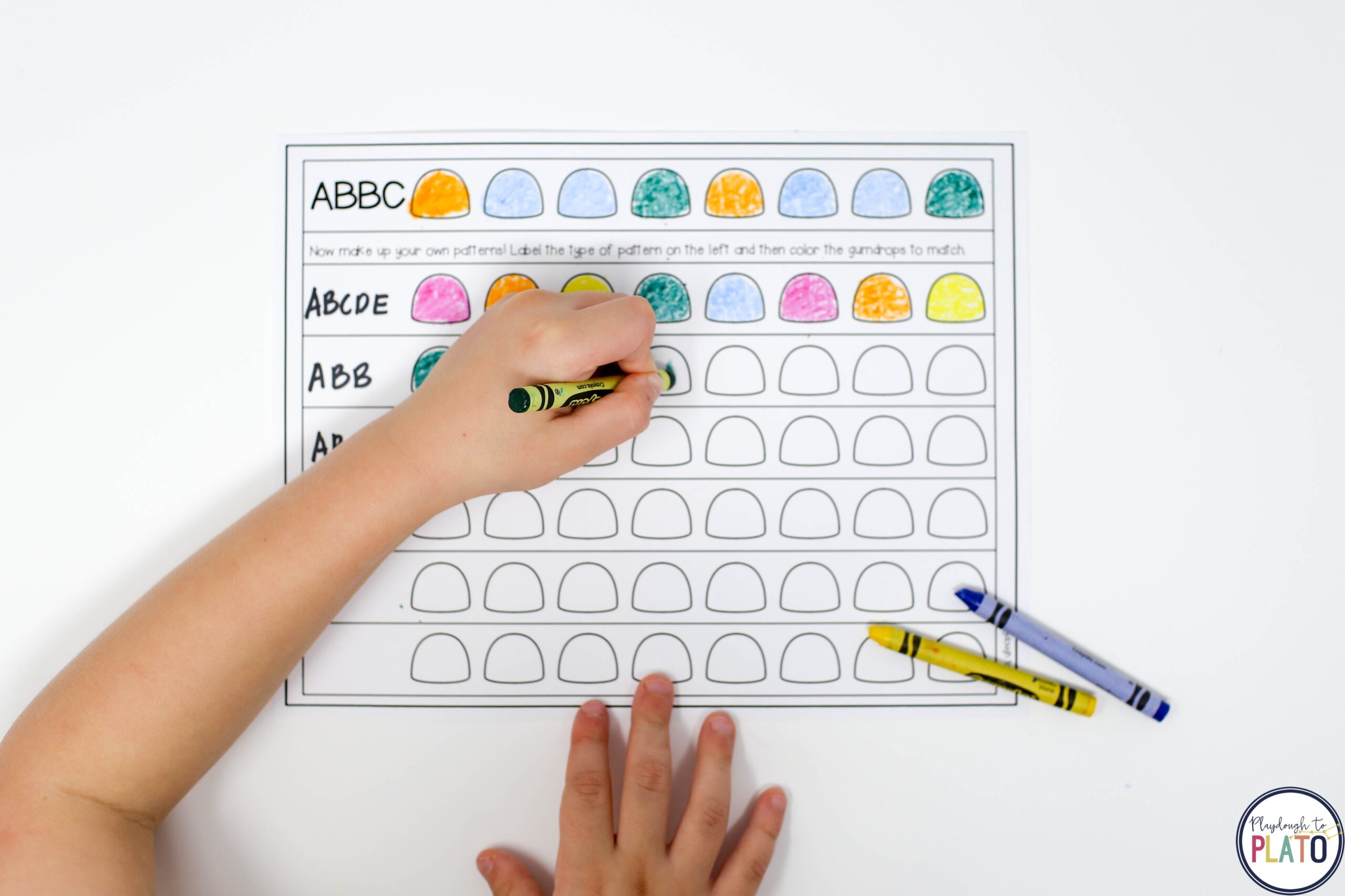 Gumdrop Patterns Activity Playdough To Plato
