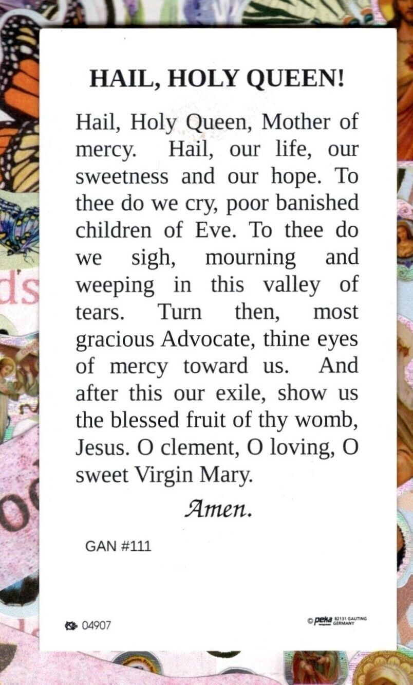 Hail Holy Queen Prayer Paperstock Holy Card GAN111 