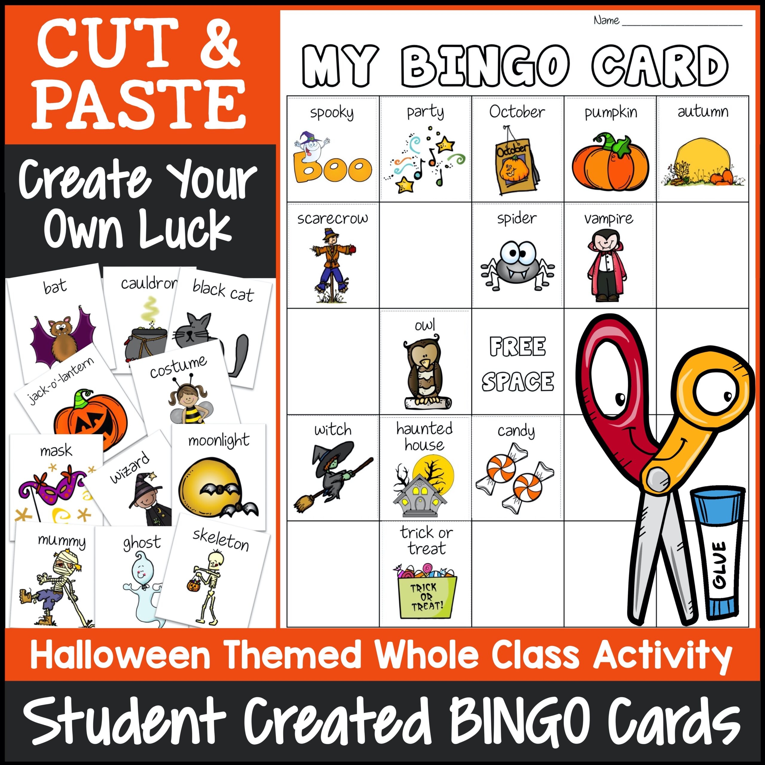 Halloween Bingo Game Cut And Paste Printable Bingo Dollar Deals 