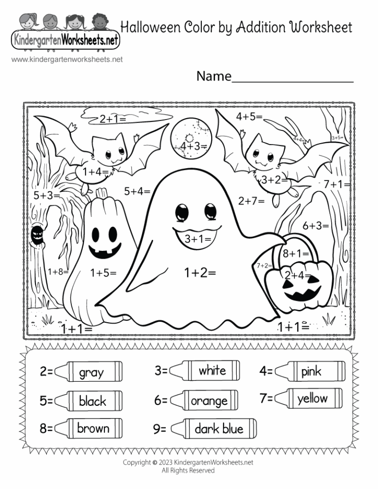 Halloween Color By Addition Worksheet Free Printable Digital U0026 PDF