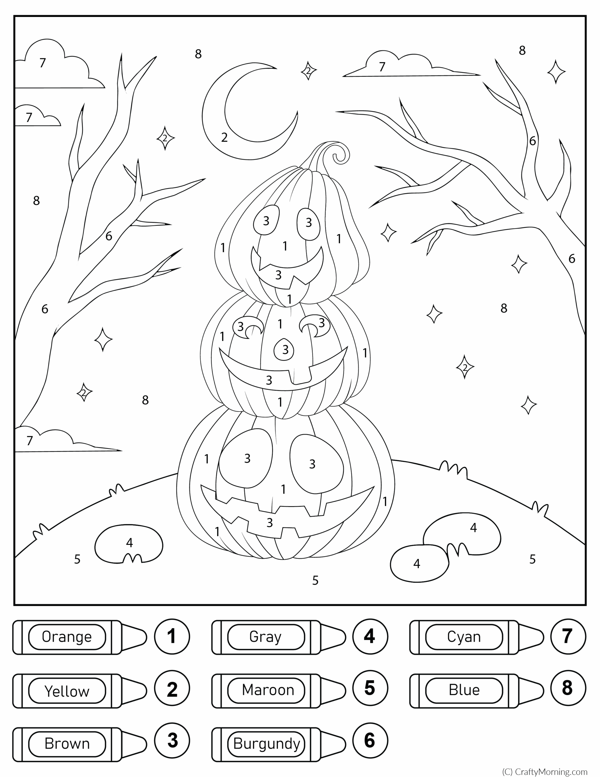 Halloween Color By Number Printable Free
