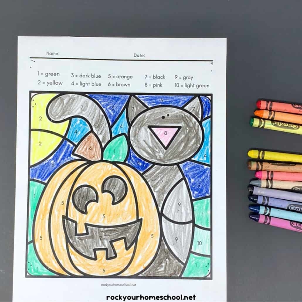 Free Printable Halloween Color By Number