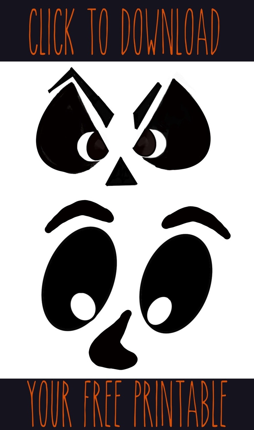 Halloween Jack o lantern Face Template Angry Eyes Free Printable