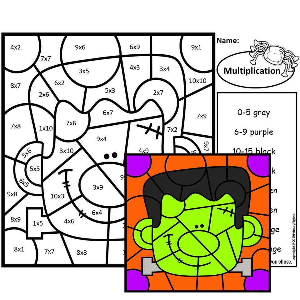 Halloween Multiplication Color By Number Made By Teachers