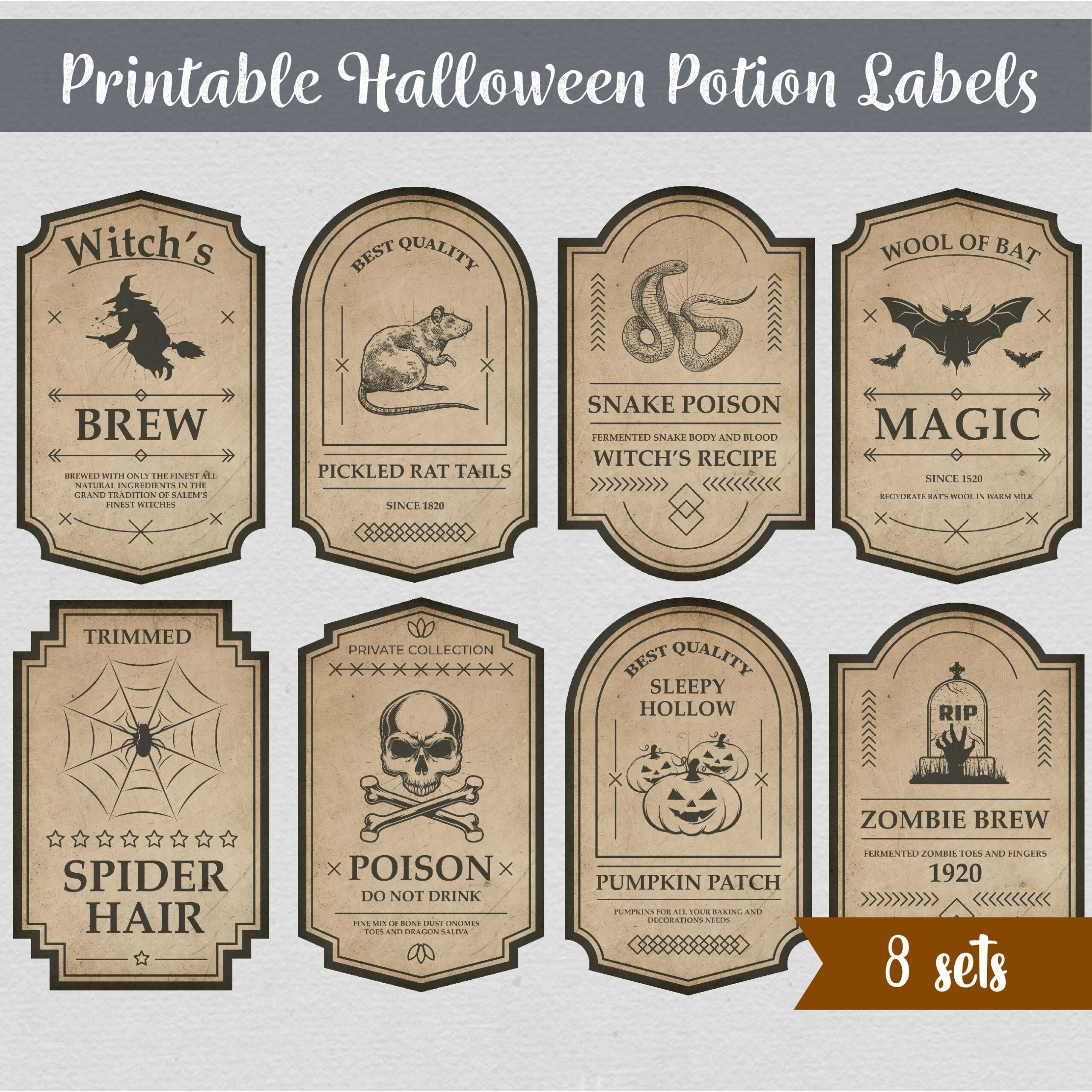 Free Printable Potion Bottle Labels