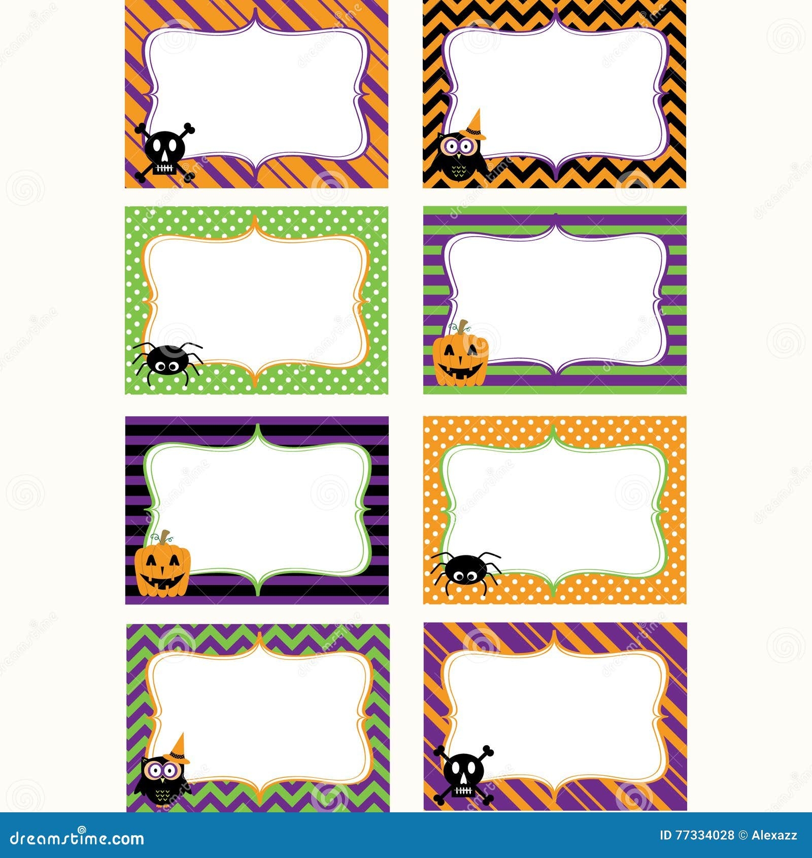 Halloween Printable Labels Set Photo Frame Gift Tags Invitation Stock Vector Illustration Of Message Frame 77334028
