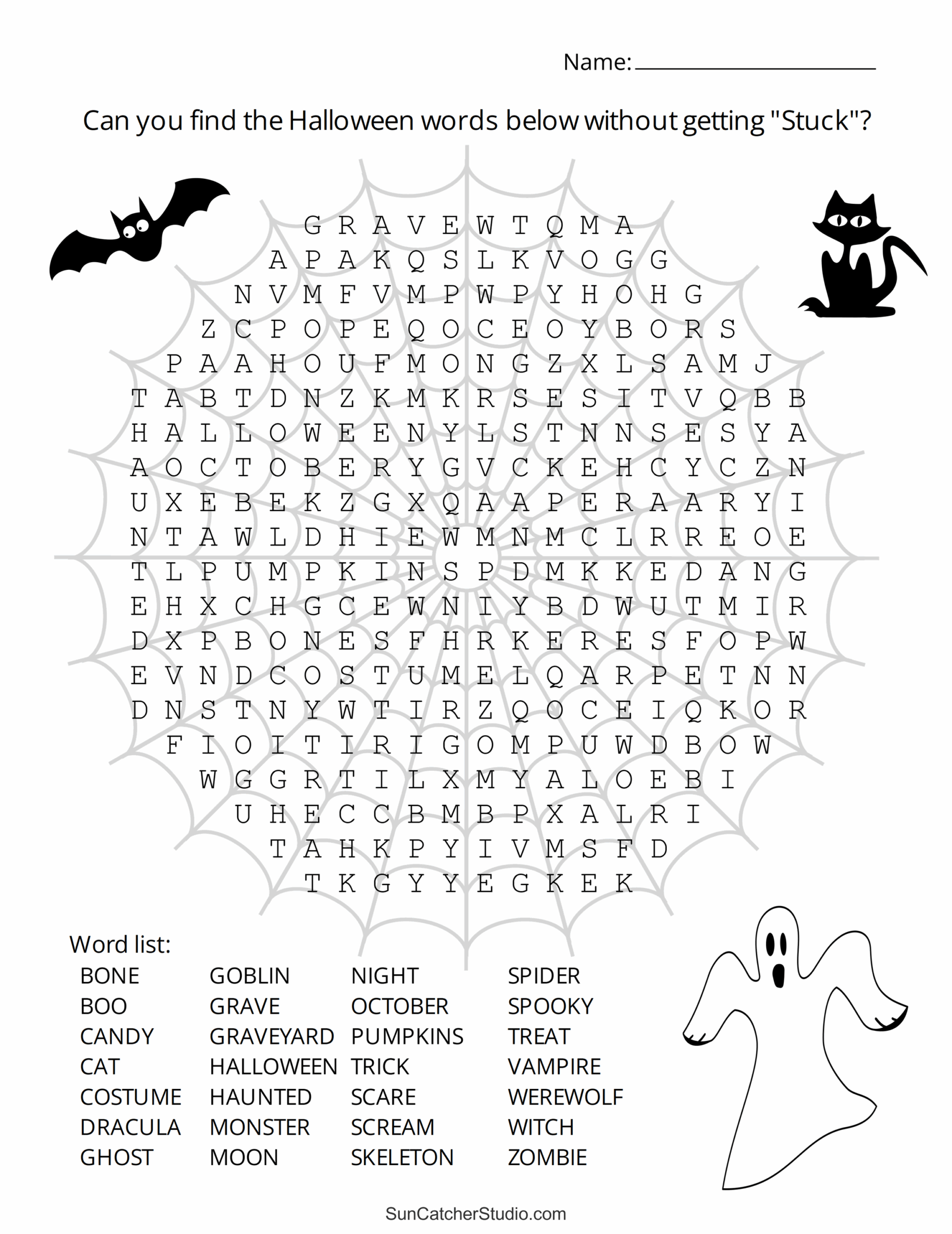 Halloween Word Search Free Printable Puzzles DIY Projects Worksheets Library