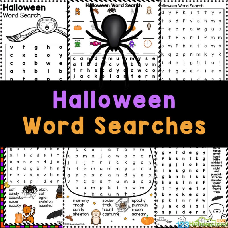 Halloween Word Search Puzzles Free Printable