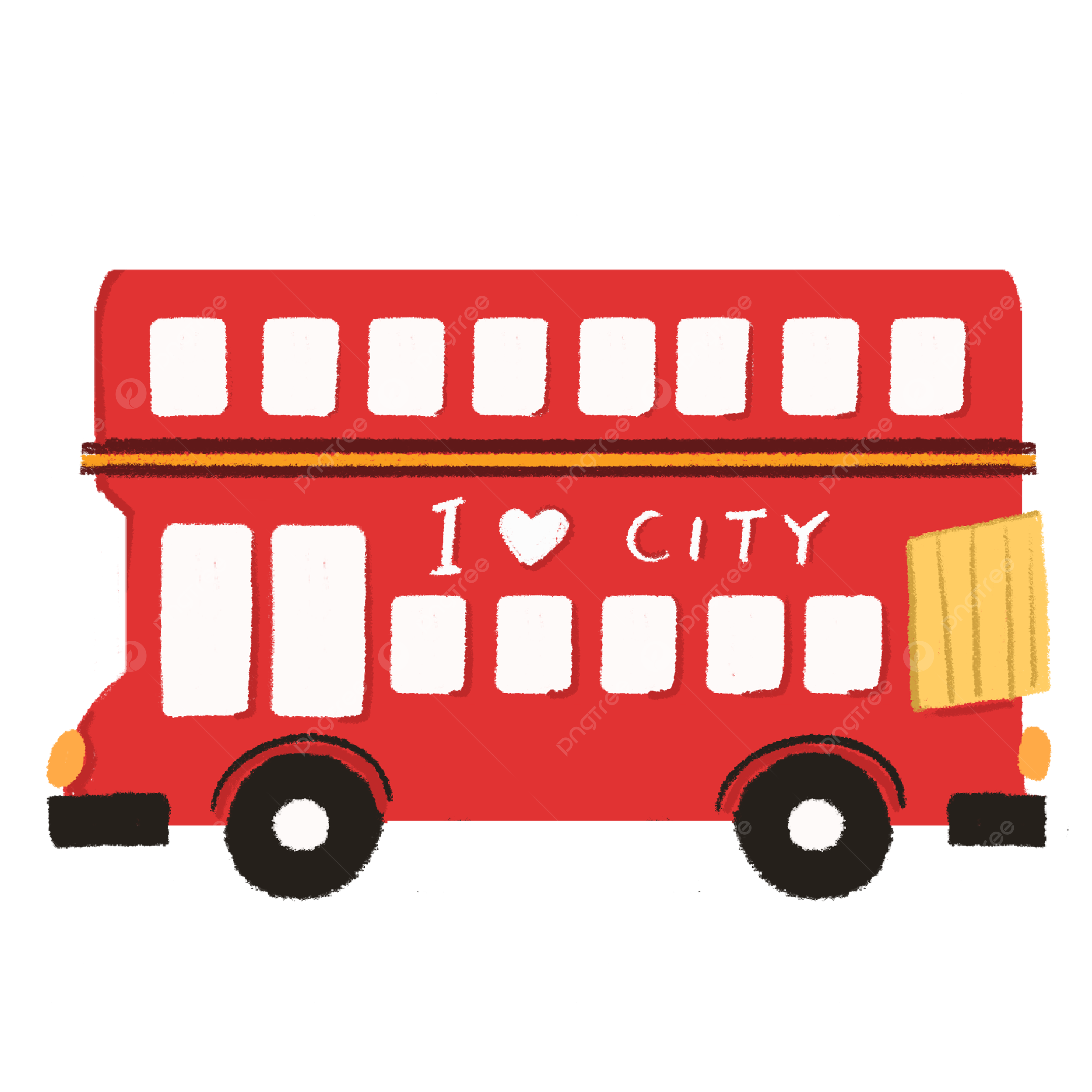Hand Drawn Cute City Bus Free Printable Bus Vehicle City Bus PNG Transparent Clipart Image And PSD File For Free Download