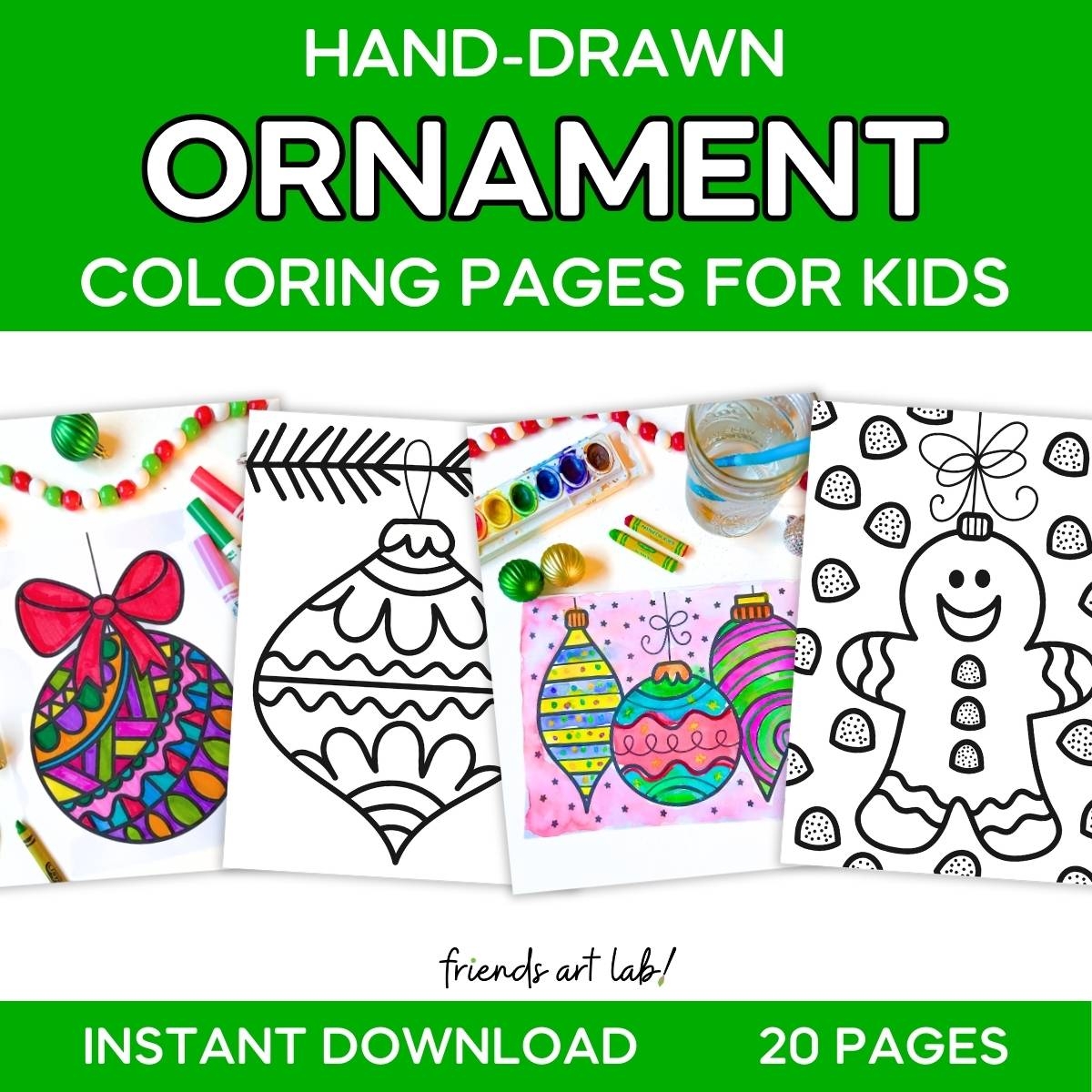 Hand Drawn Ornament Coloring Pages For Kids Friends Art Lab