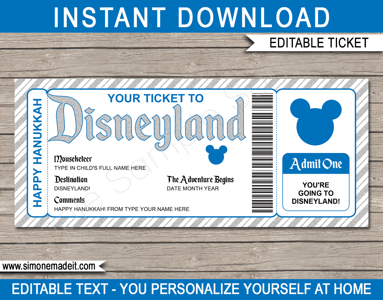 Free Printable Disneyland Tickets