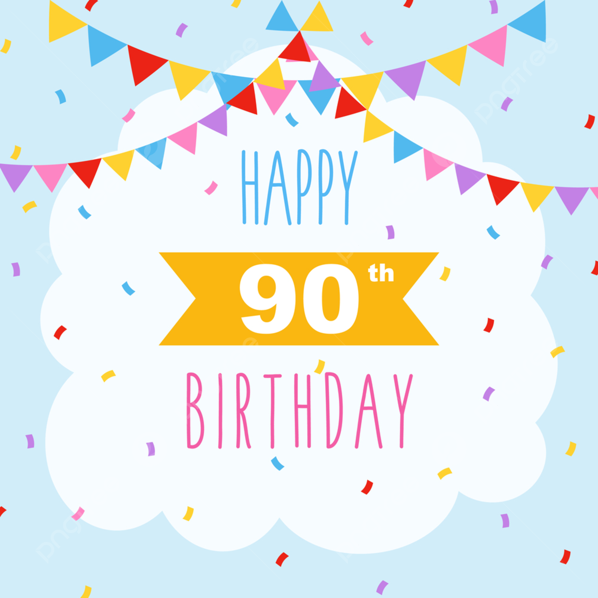 Happy 90th Birthday Card Poster Template Download On Pngtree