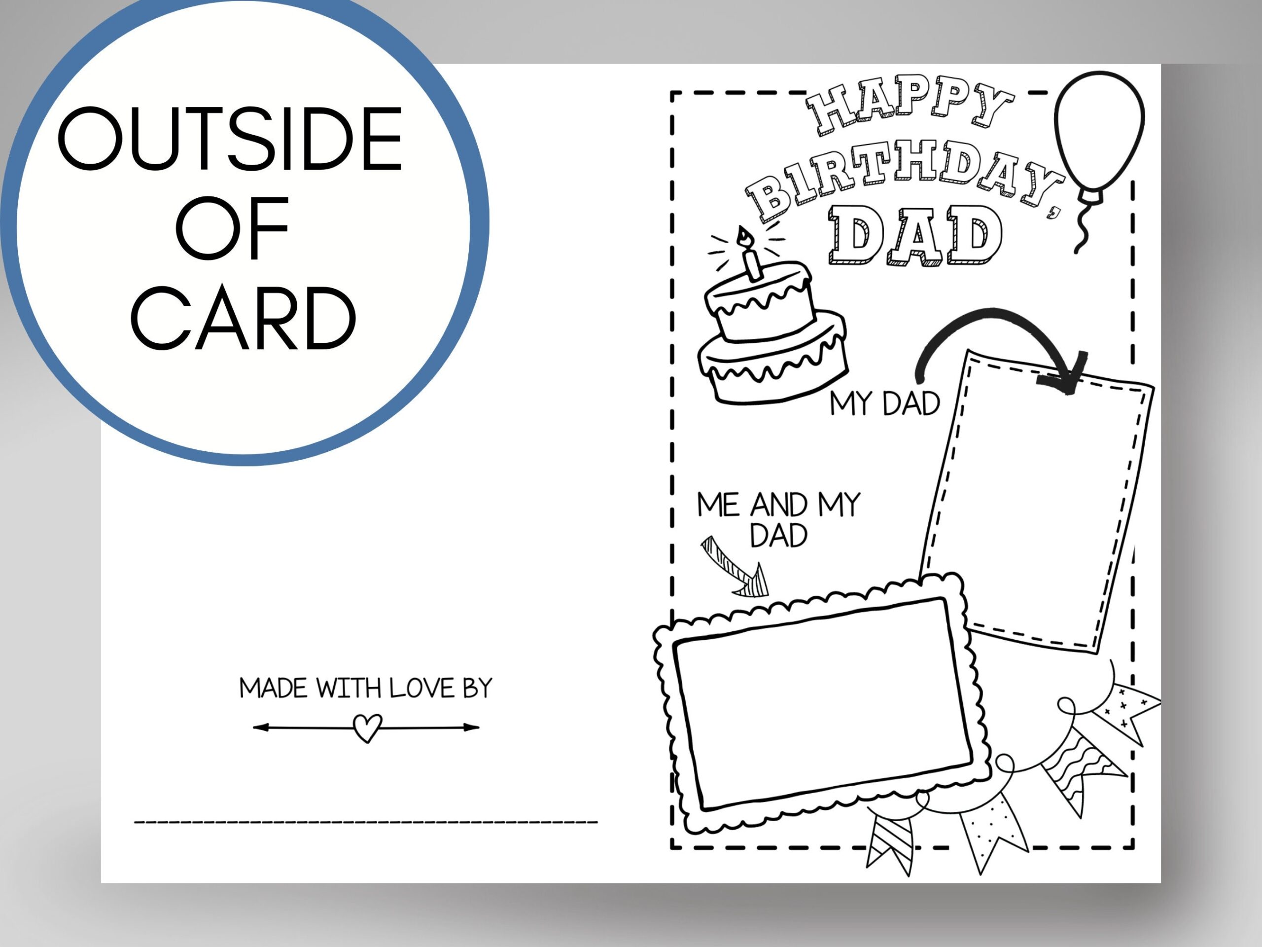Happy Birthday Card For Dad Printable Coloring Page Father Worksheets Library