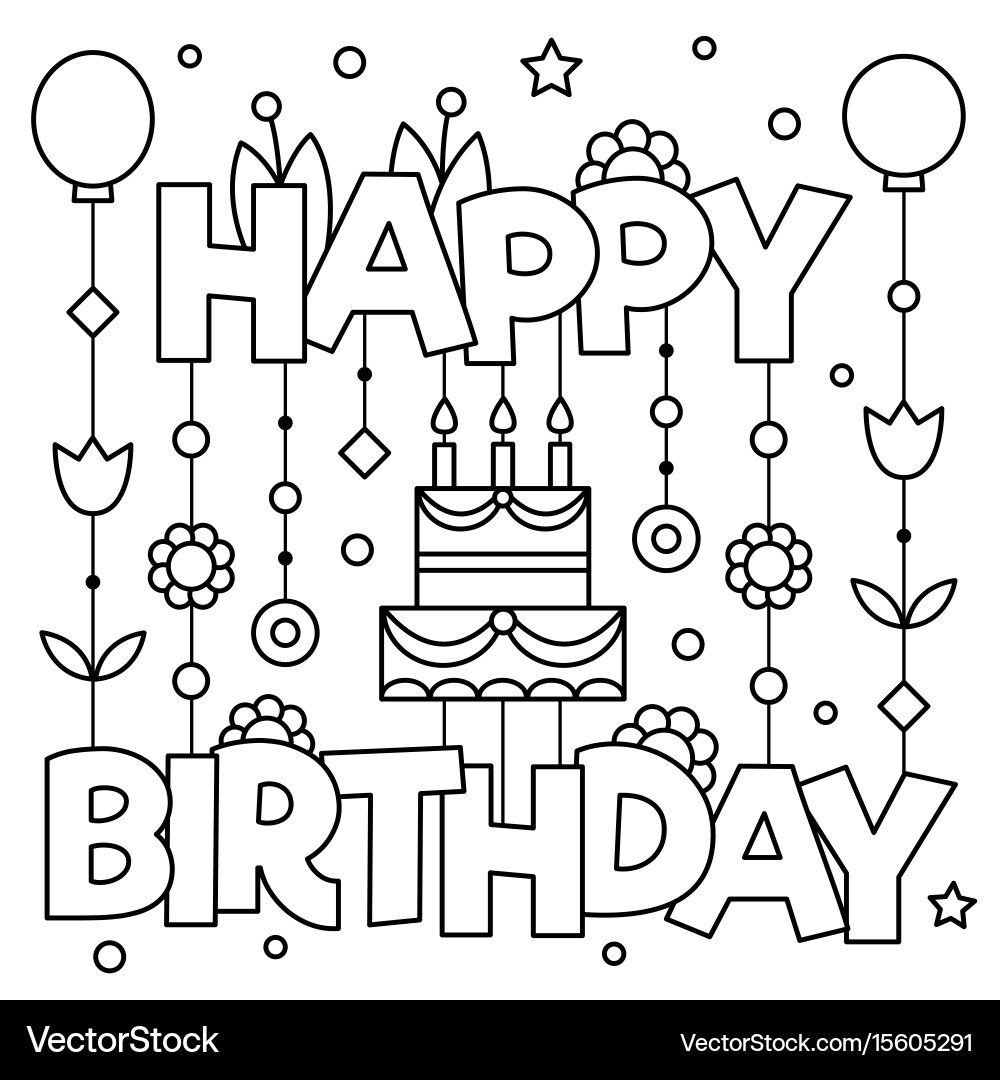 Free Printable Happy Birthday Coloring Page