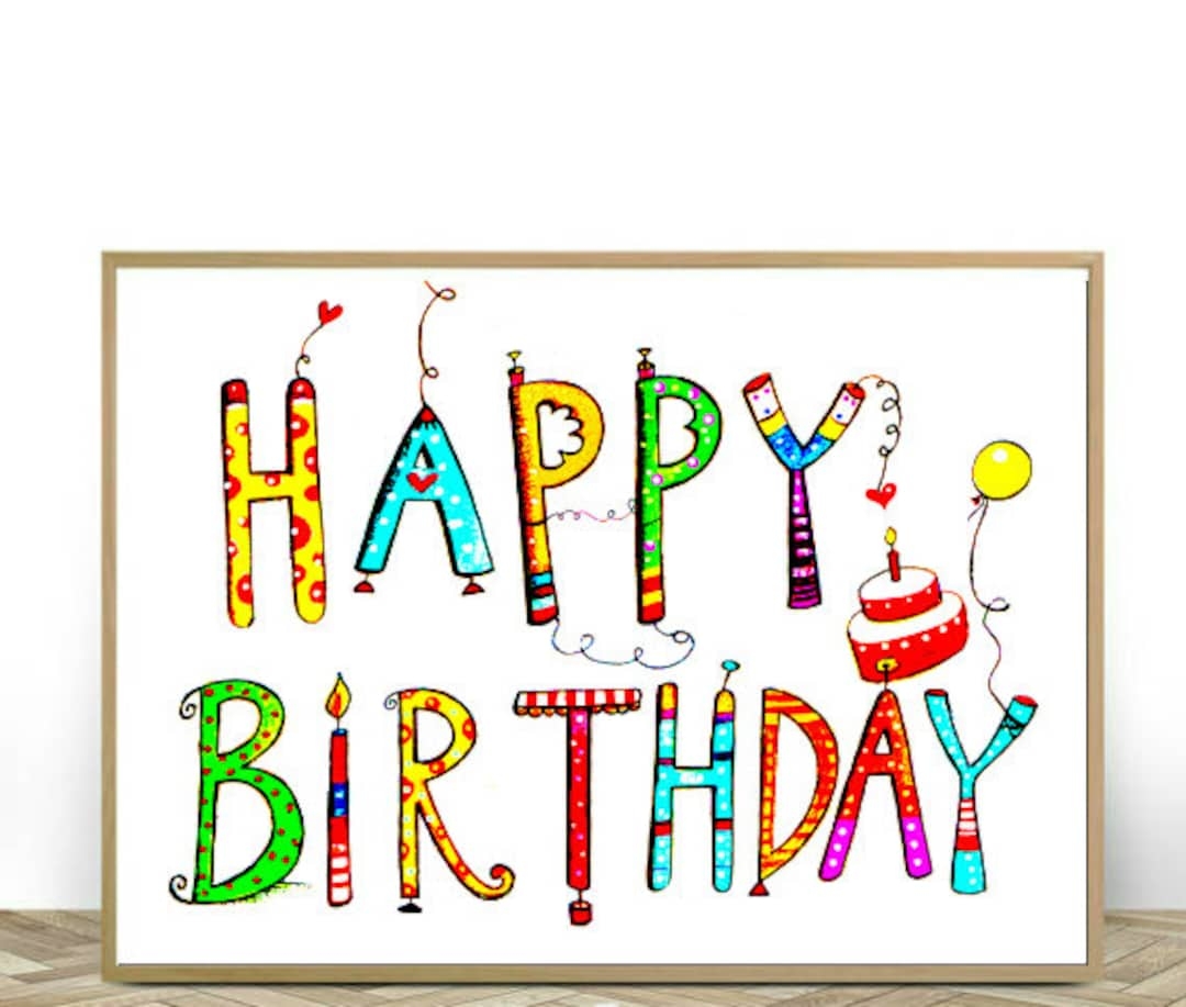 Happy Birthday Printable Sign Birthday Party Decor First 