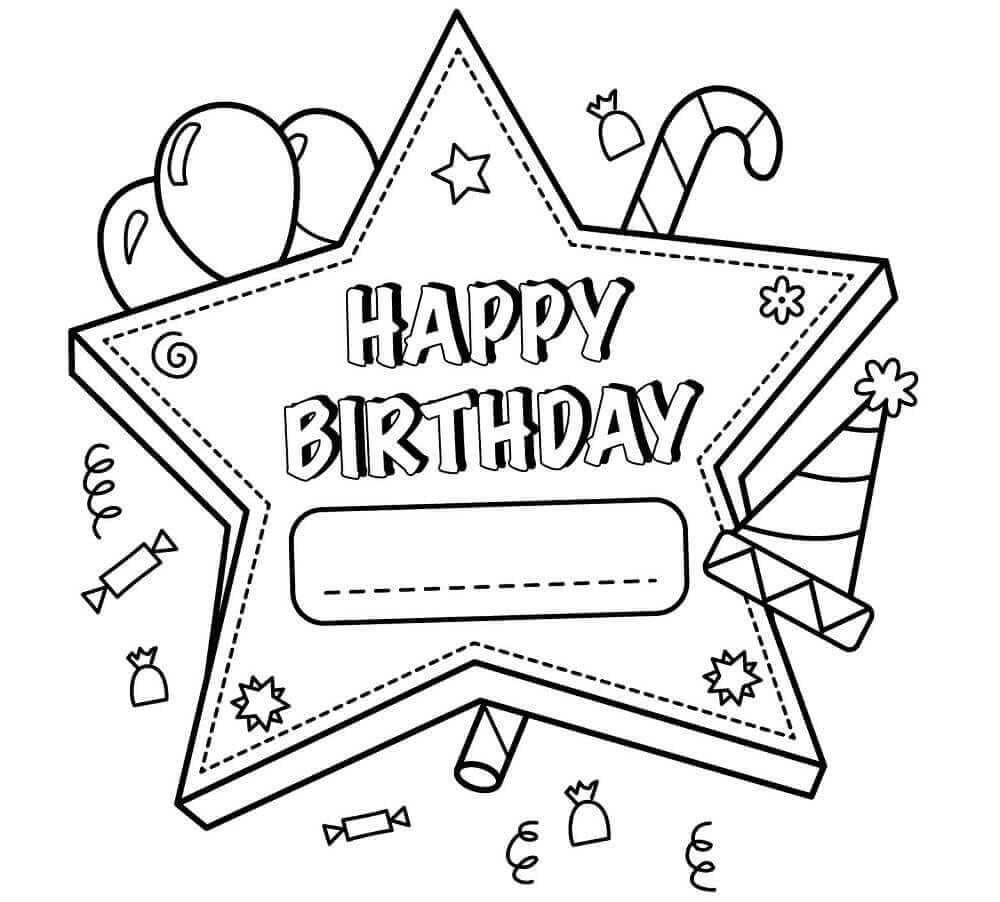 Happy Birthday Star Coloring Page Download Print Or Color Online For Free