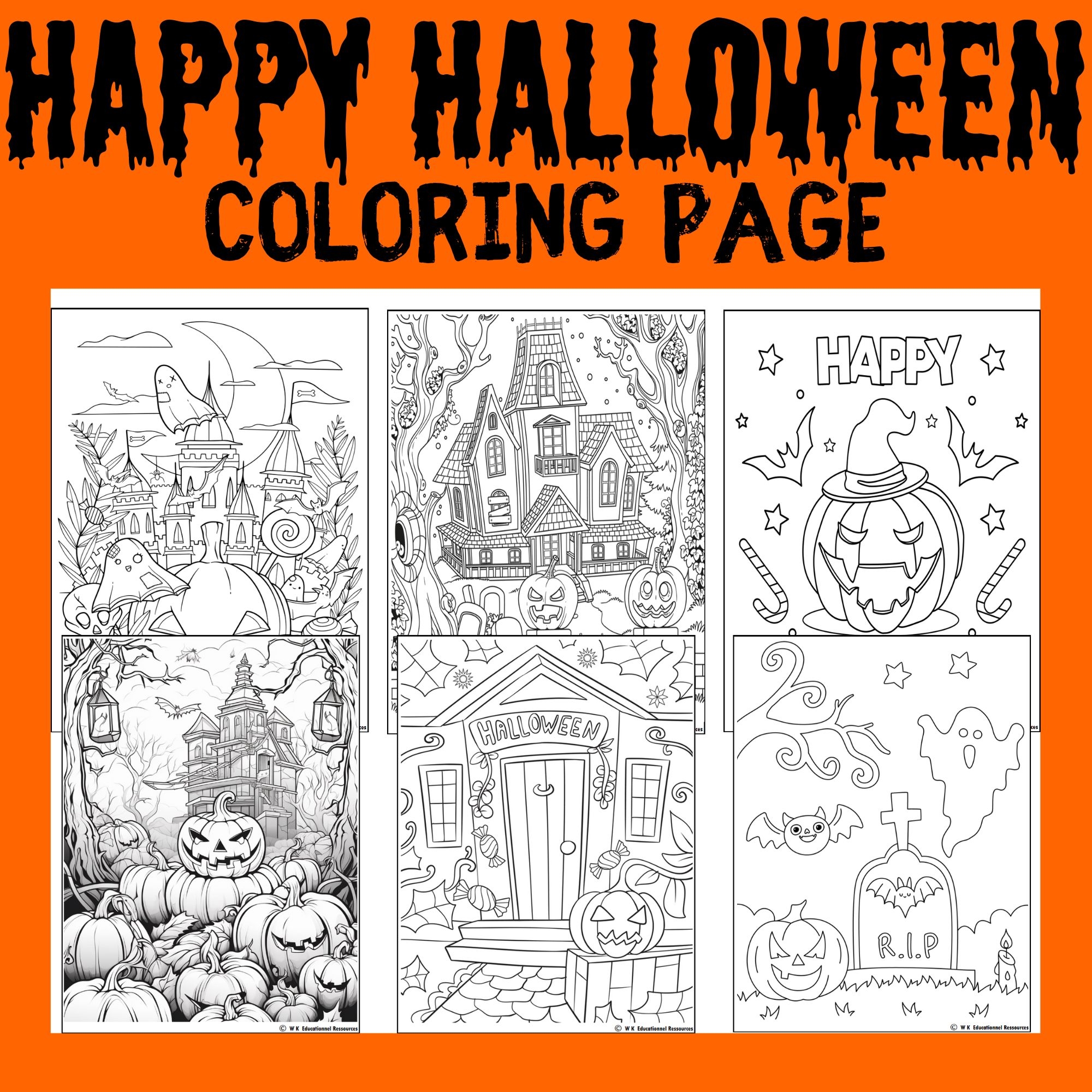 Happy Halloween Coloring Pages Coloring Sheets Coloring Book 