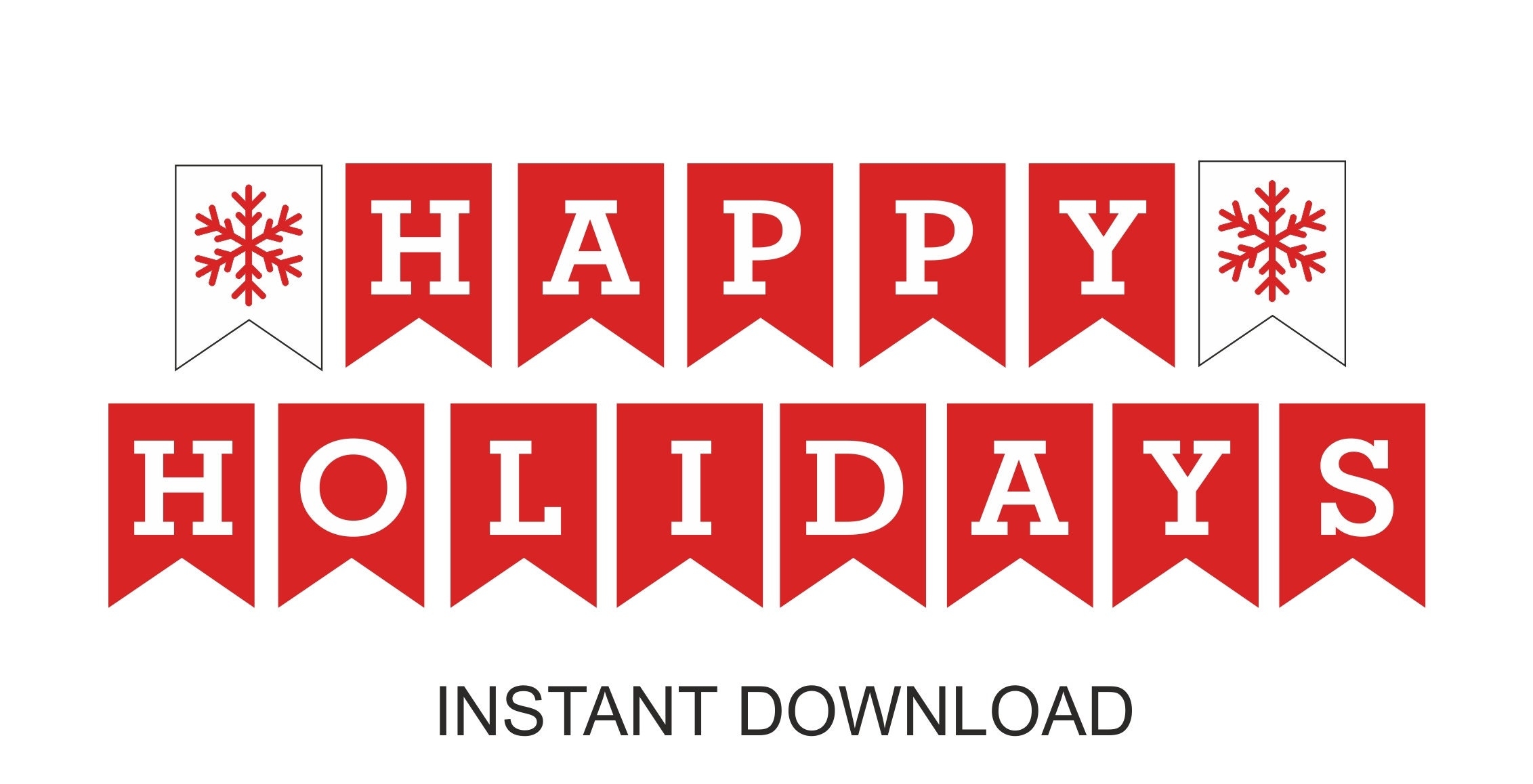 Happy Holidays Banner Printable Holiday Banner Happy Holiday 