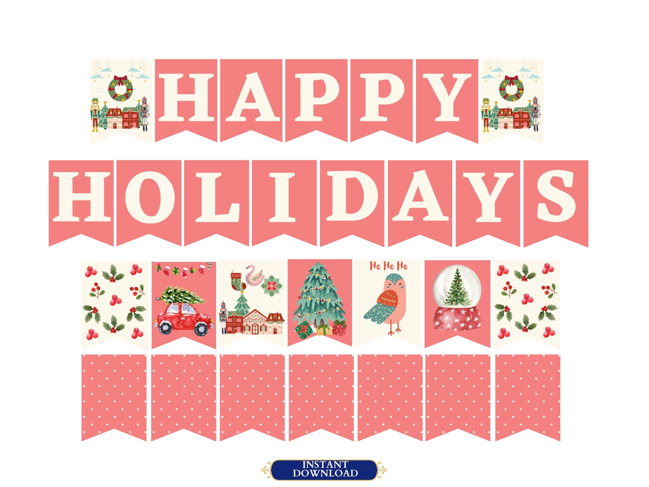 Happy Holidays Banner Printable Holiday Banner Happy Holiday 