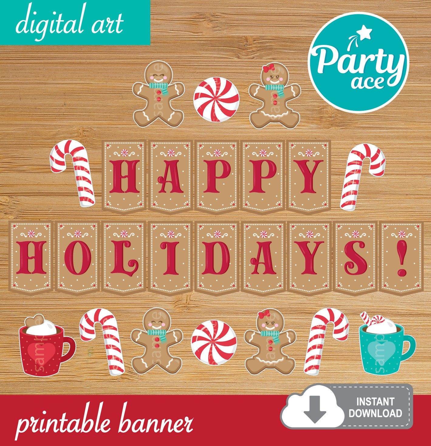 Free Printable Happy Holidays Banner