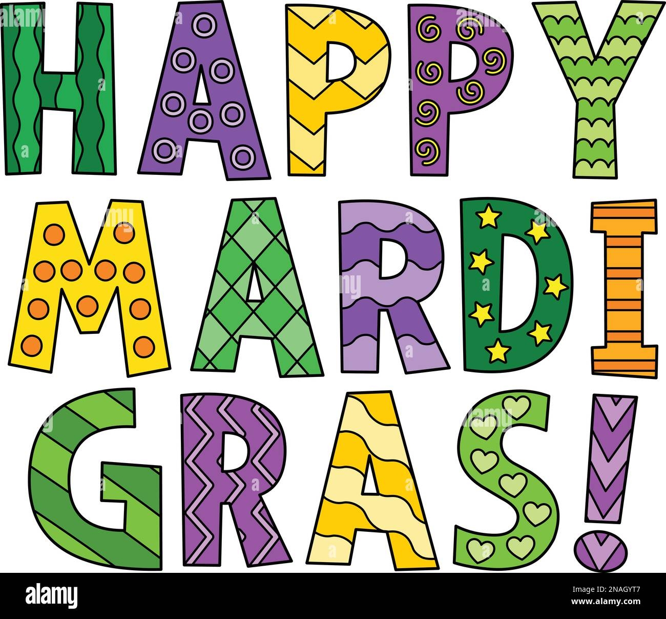Happy Mardi Gras Cartoon Colored Clipart Stock Vector Image U0026 Art Alamy
