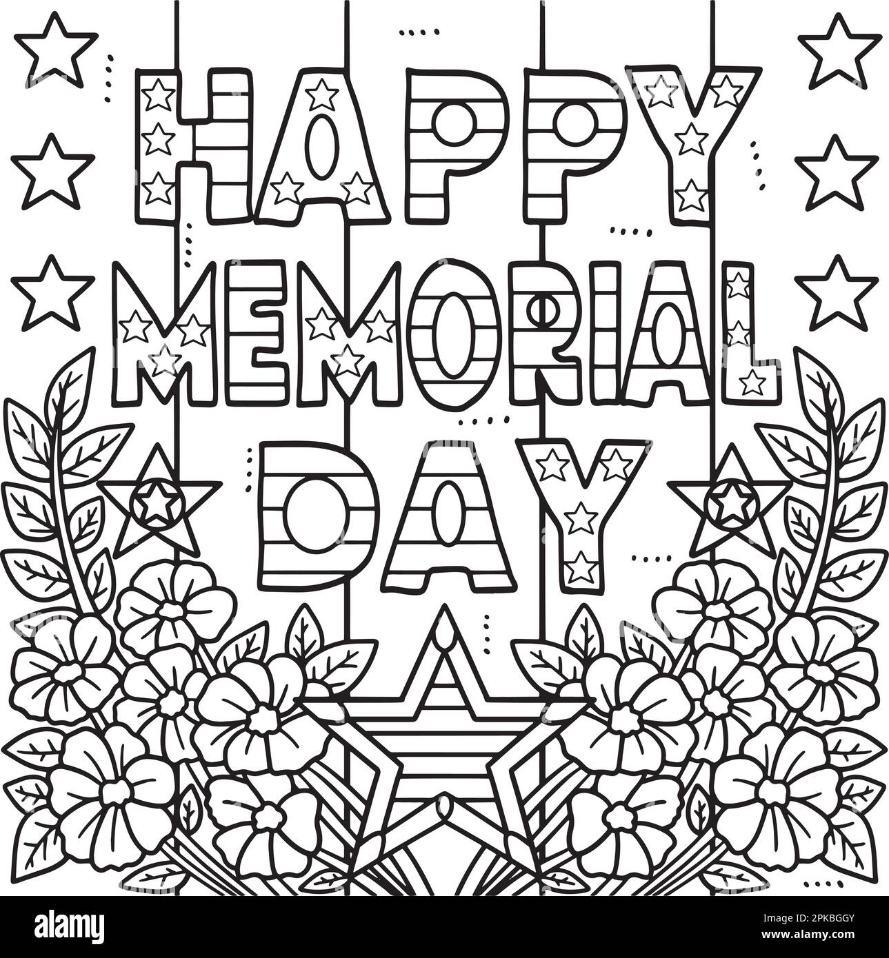 Happy Memorial Day Coloring Page For Kids Stock Vector Image U0026 Art 