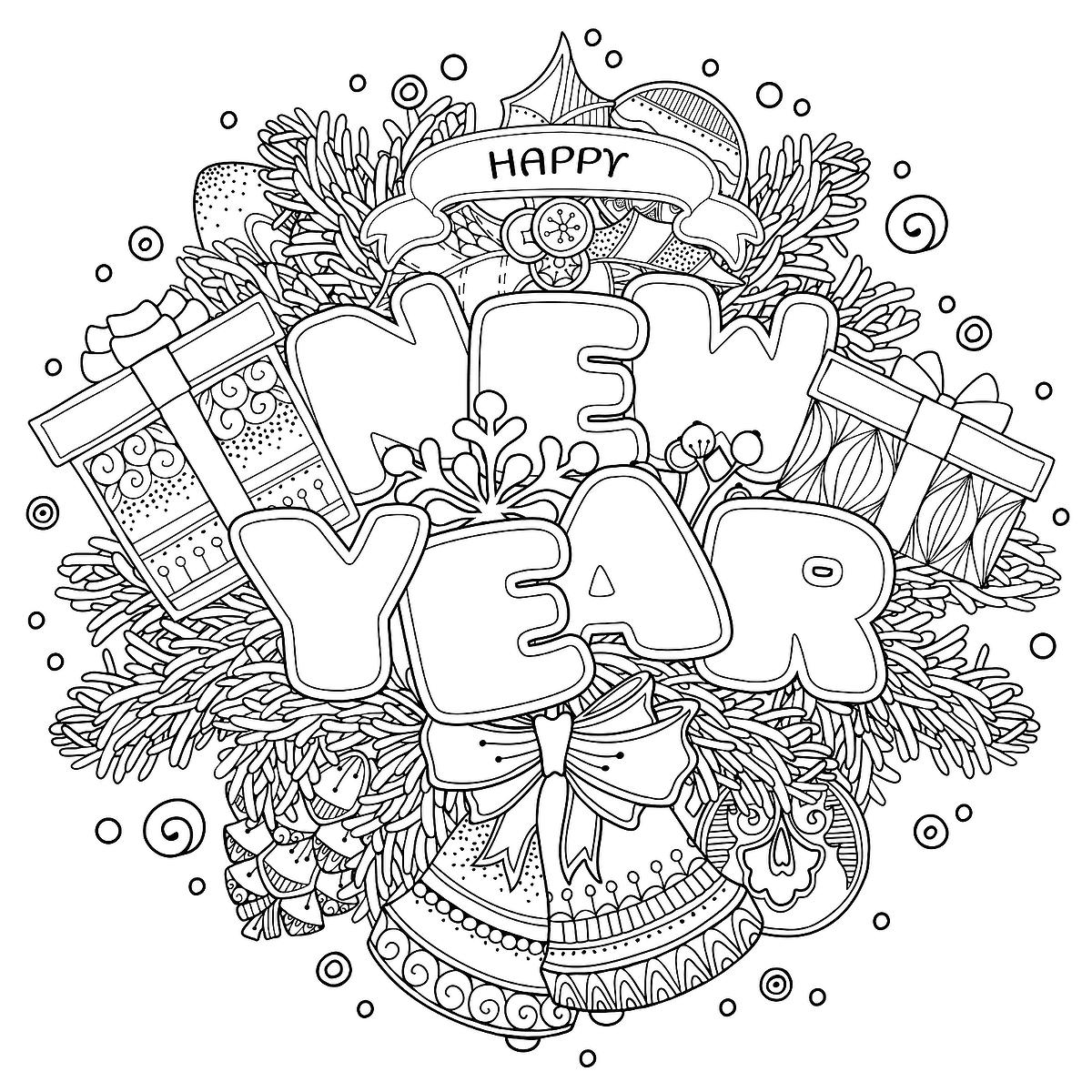 Happy New Year 2025 Free Coloring Pages For Kids To Welcome The 