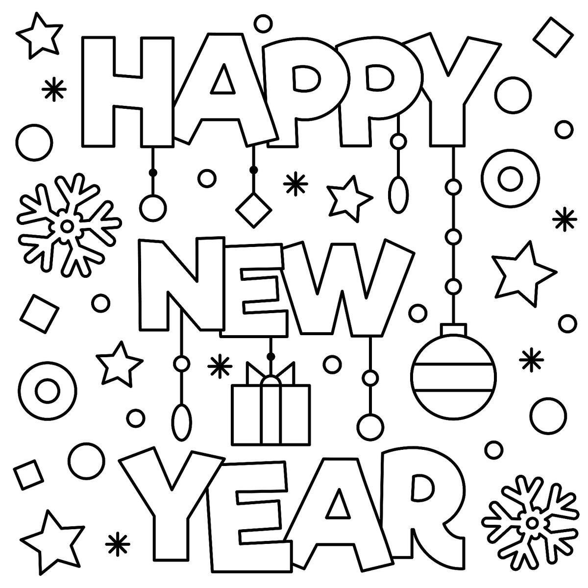 Happy New Year 2025 Free Coloring Pages For Kids To Welcome The 