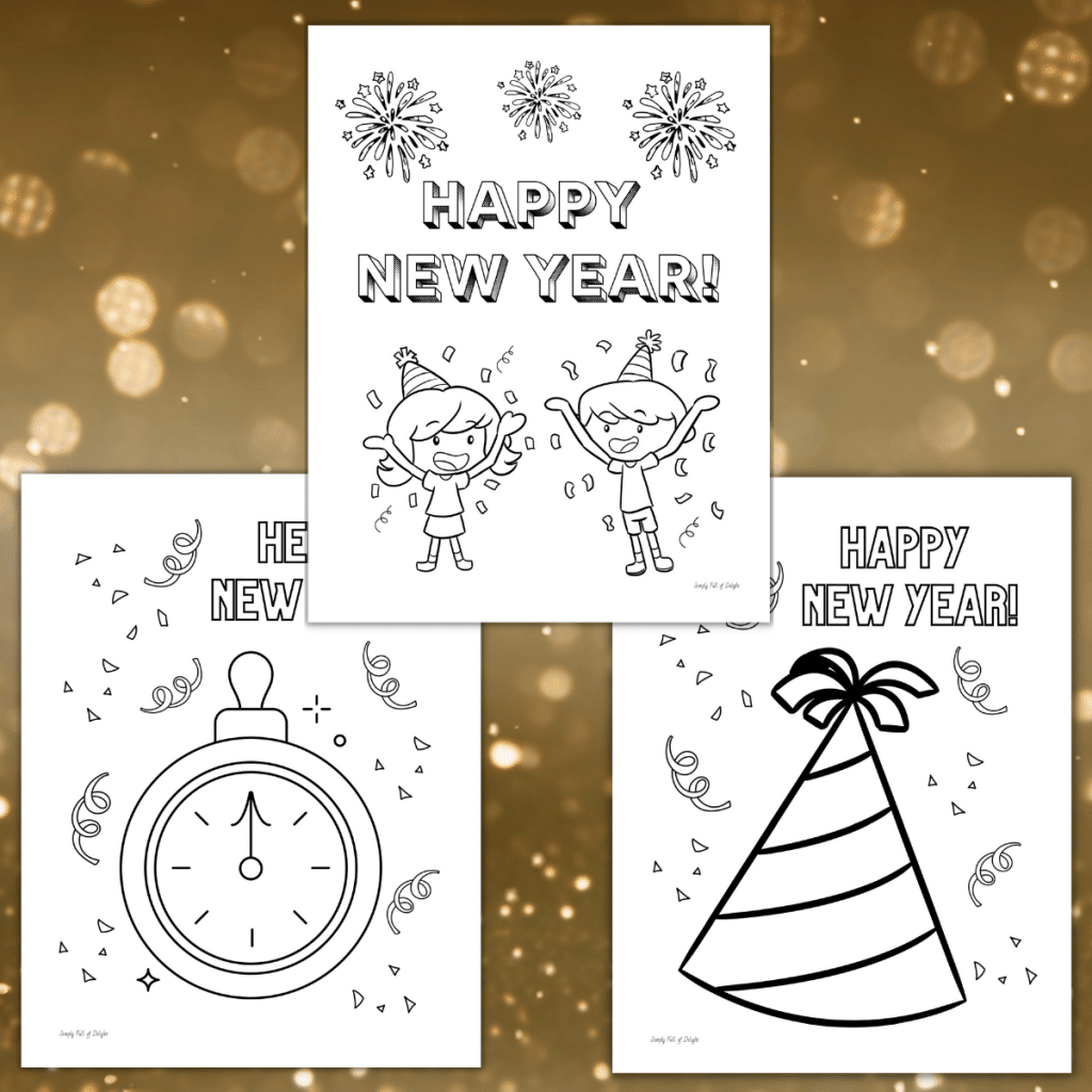 Free Printable New Years Coloring Pages