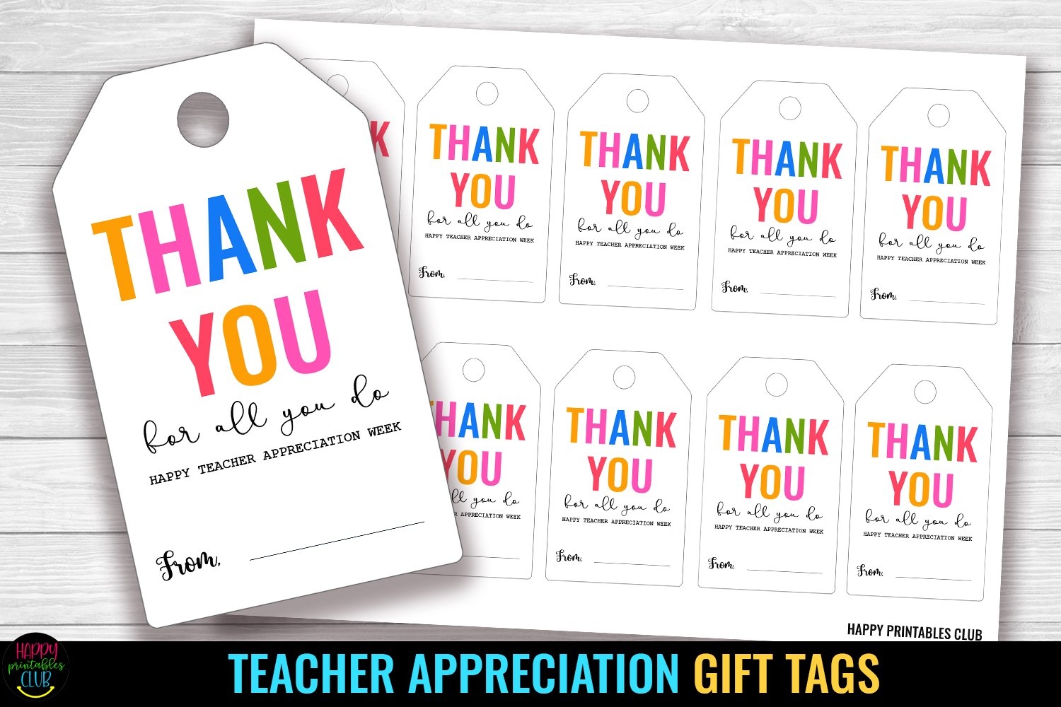 Happy Teacher Appreciation Gift Tag I Teacher Appreciation