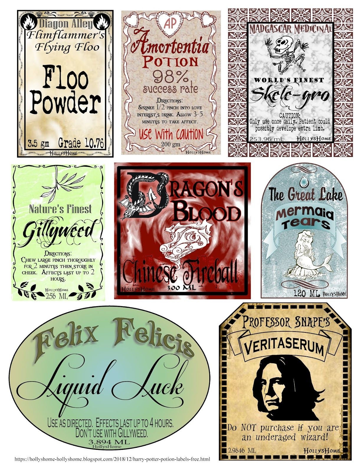 Harry Potter Potion Labels Free Printable Worksheets Library