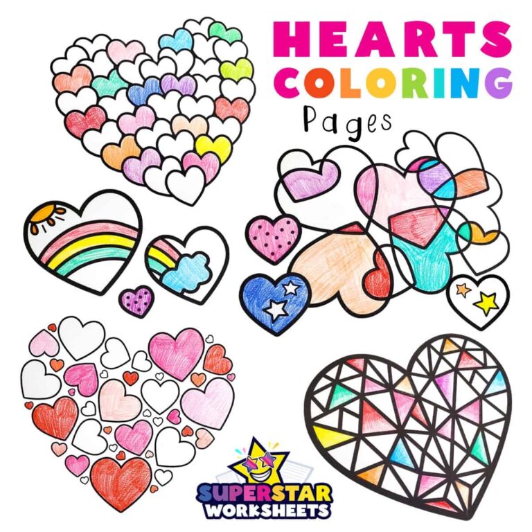 Heart Coloring Pages Free Printables Superstar Worksheets