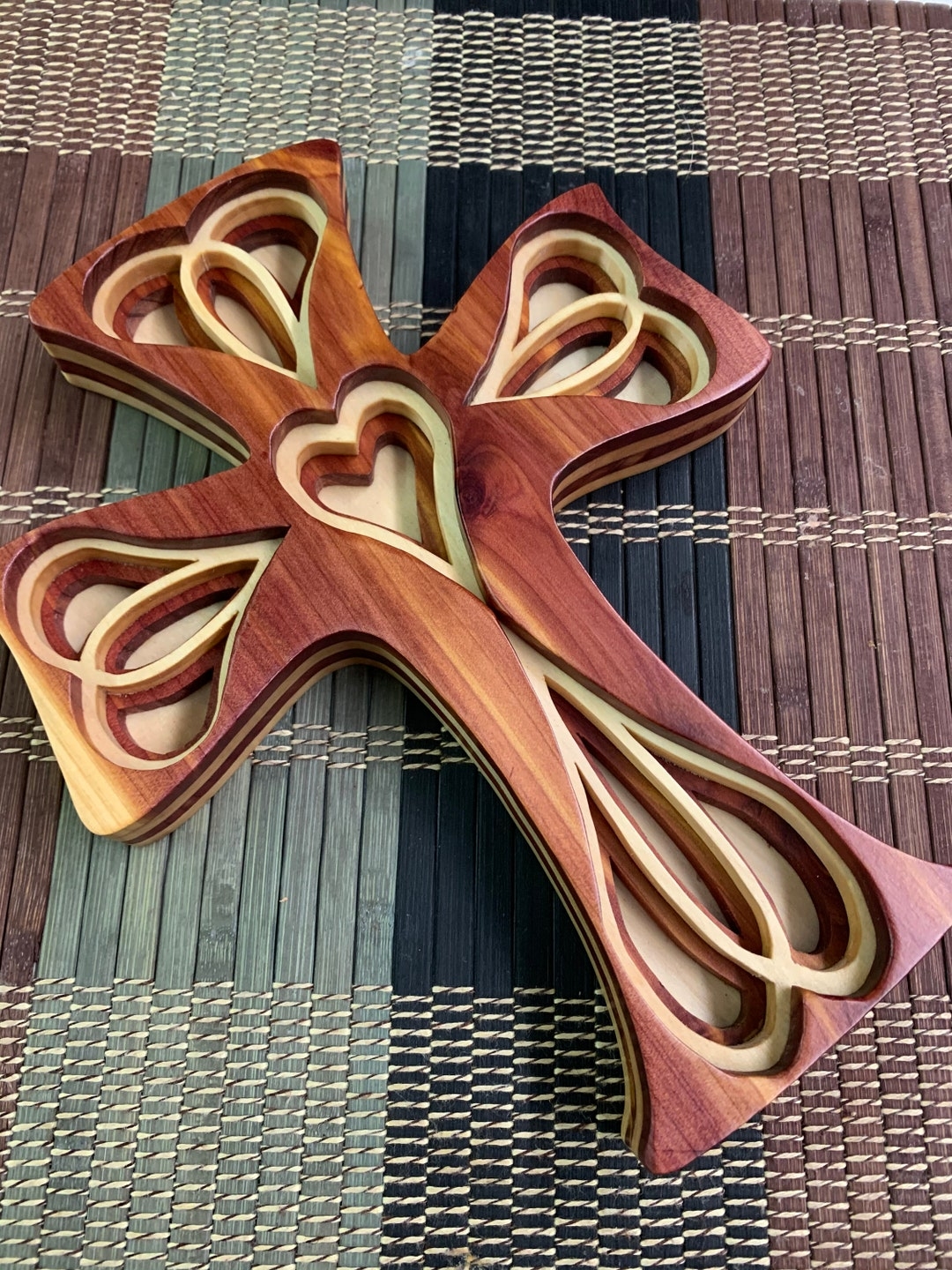 Heart Cross Scroll Saw Pattern Christmas Mothers Day Laser CNC Pdf 