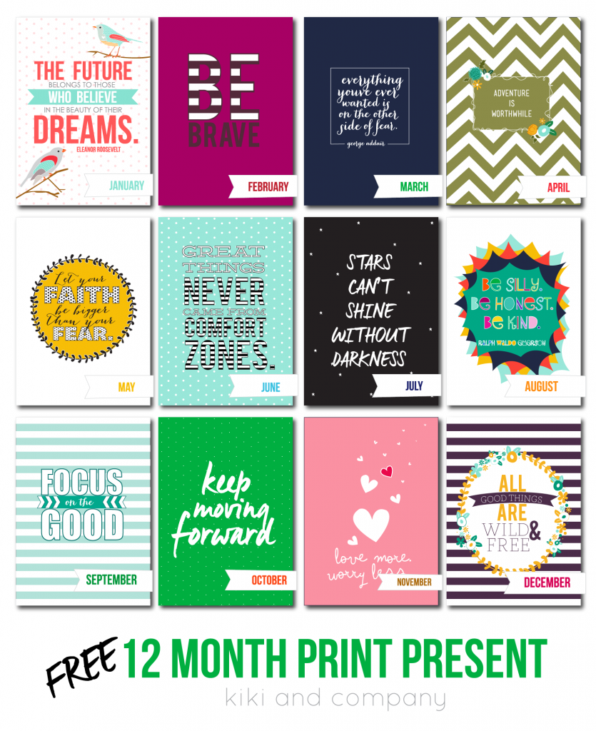 Holiday Gift Idea 12 Month Print Present Worksheets Library