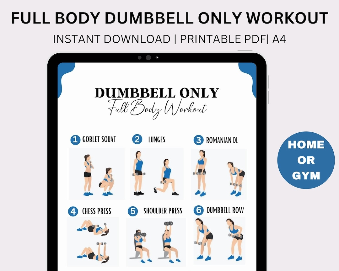 Home Workout Plan Dumbbell Workout Strength Weight Training Plan Fitness Program Workout From Home Gym Guide Digital Download PDF Etsy UK