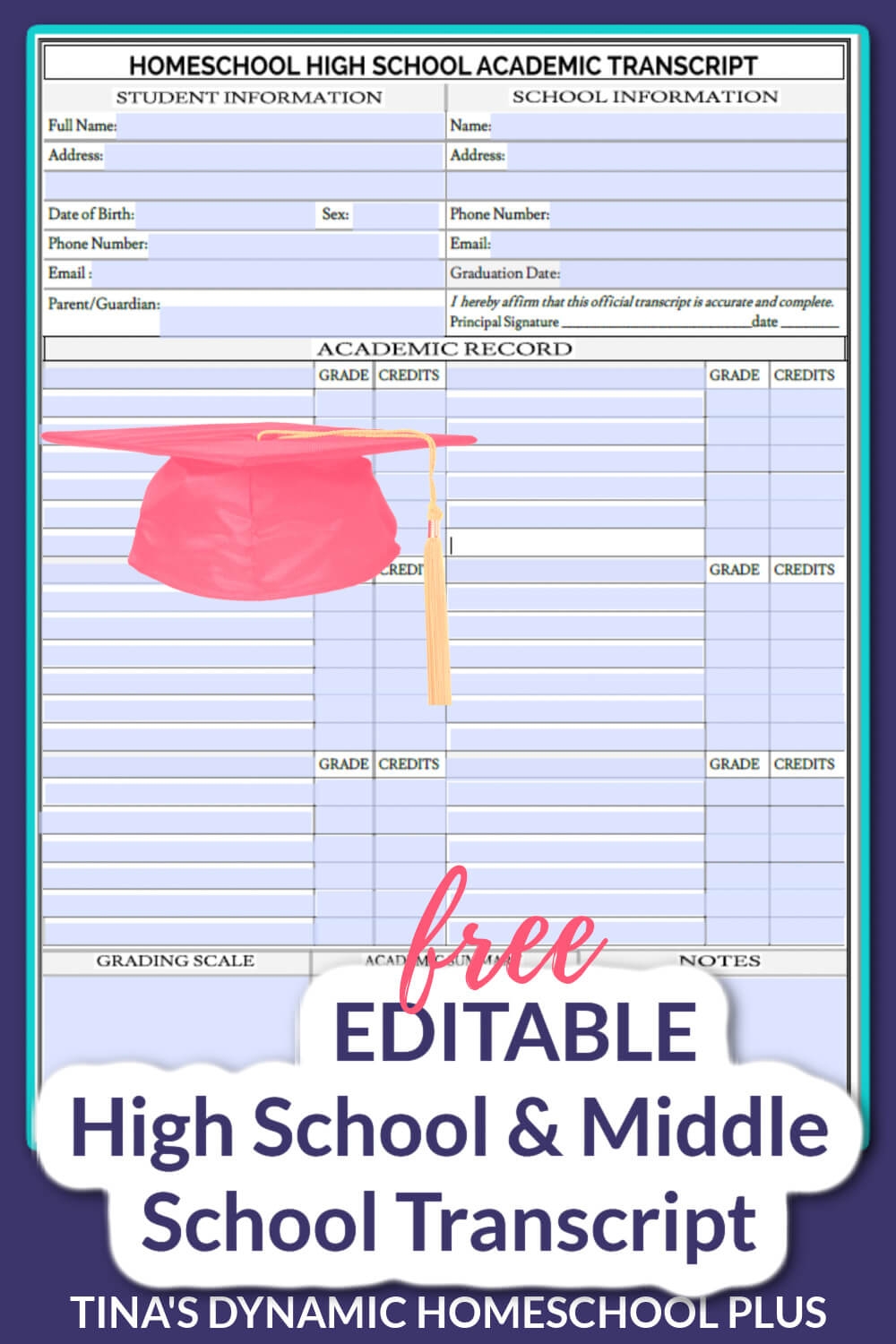 Homeschool High School Transcript
