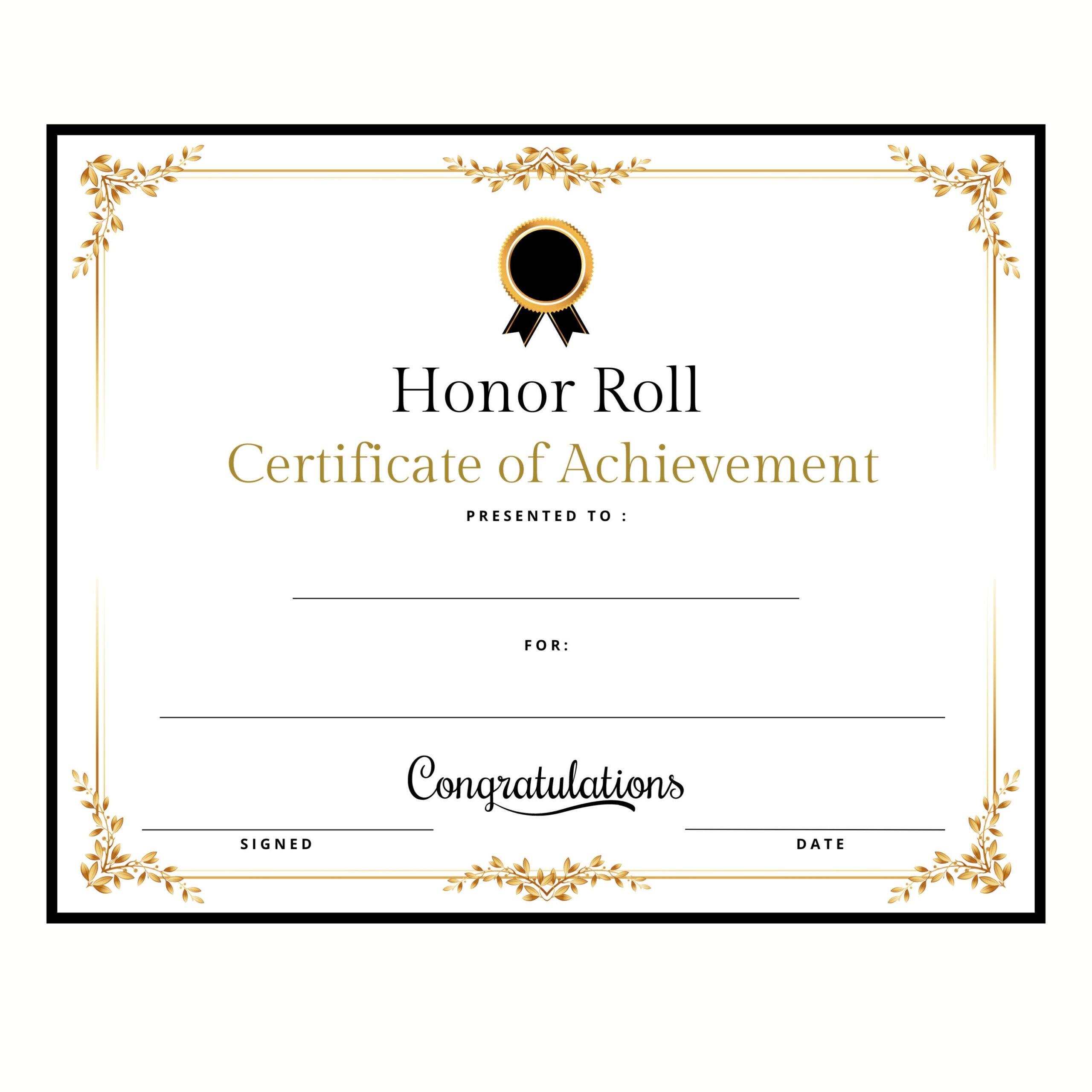 Honors Day Honor Roll Certificate Instant Download Printable Print And Go Affordable Elegant Professional End Of School Year Graduation Etsy