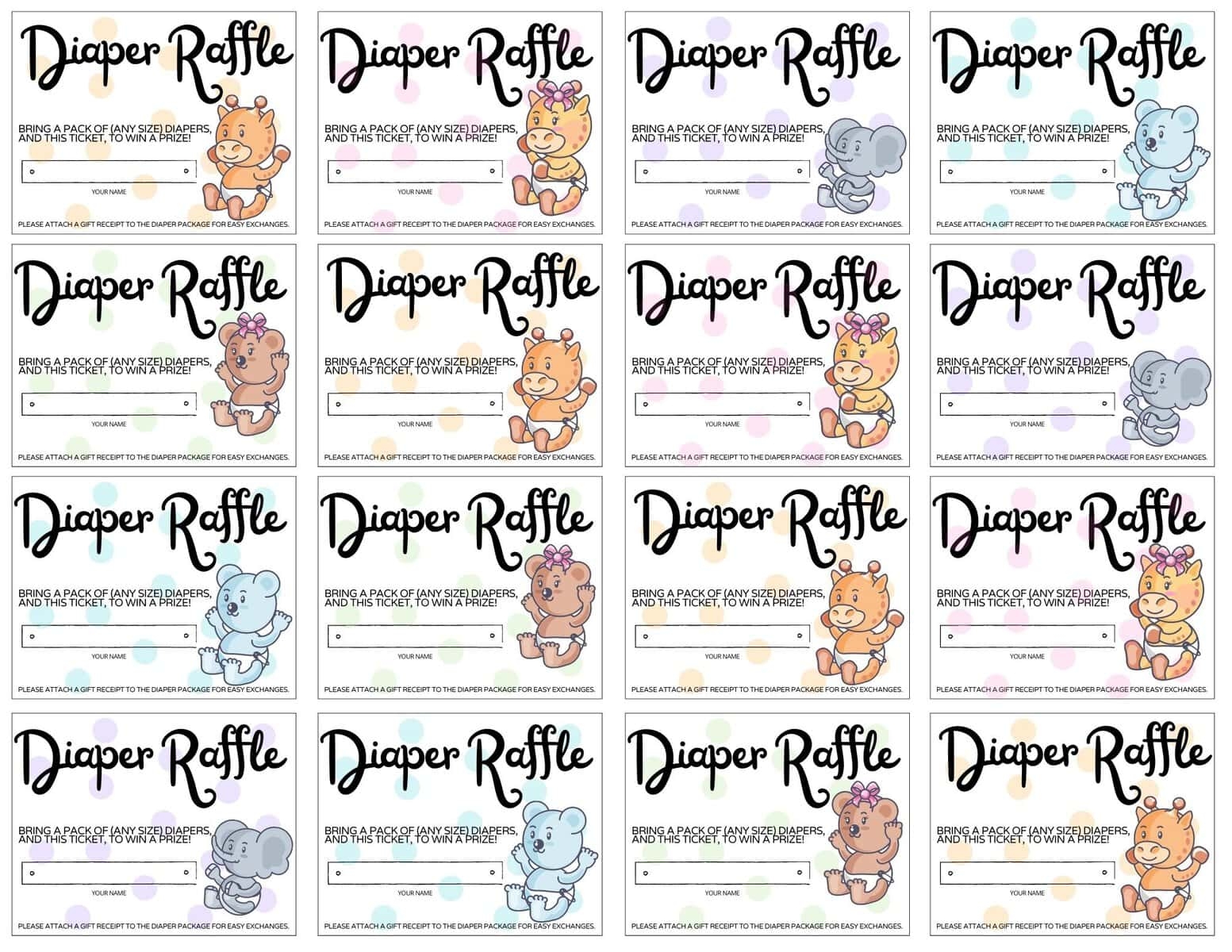 How To Do The Ultimate Diaper Raffle Free Printables Mommy Maker Teacher