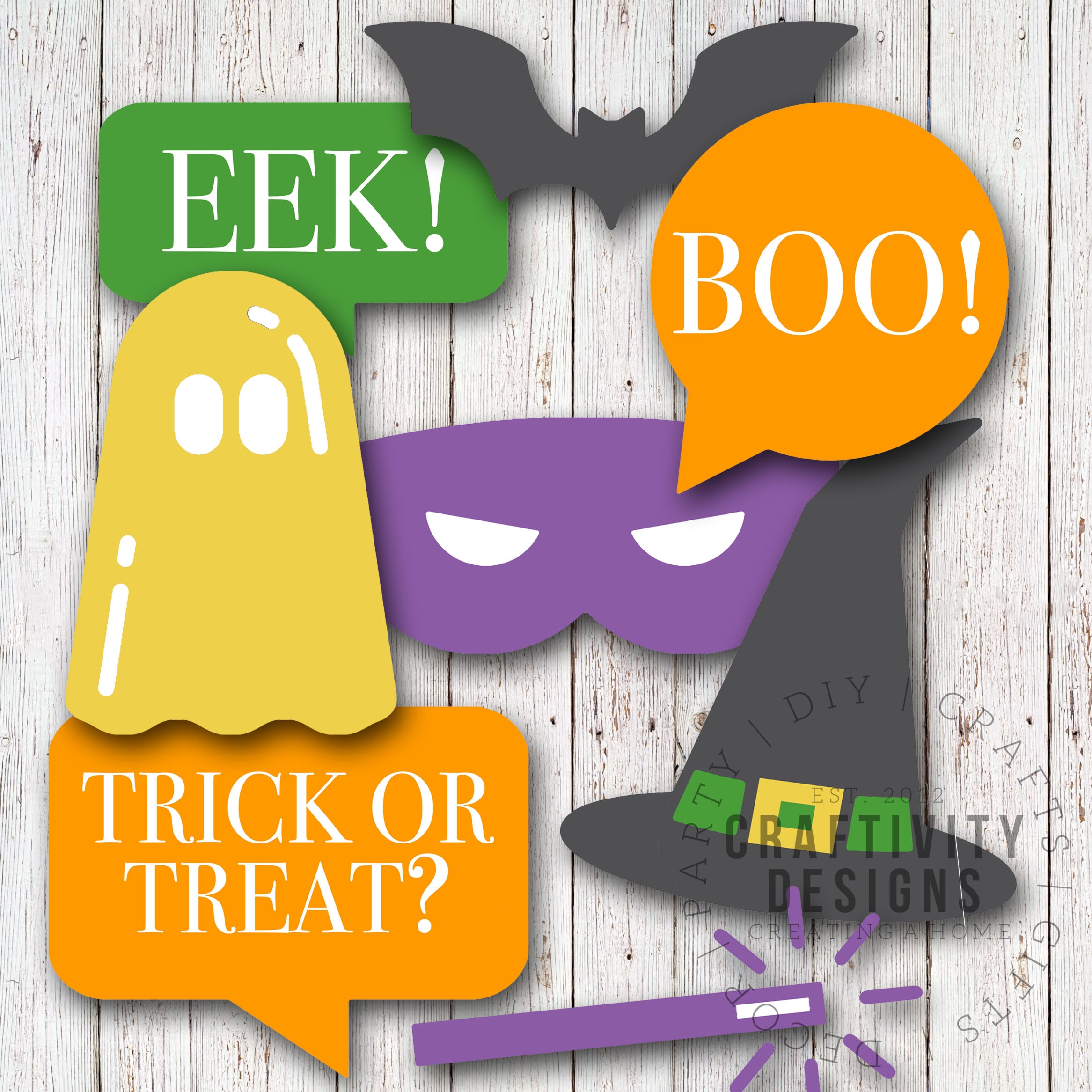 How To Make Halloween Photo Booth Props A Free Printable 