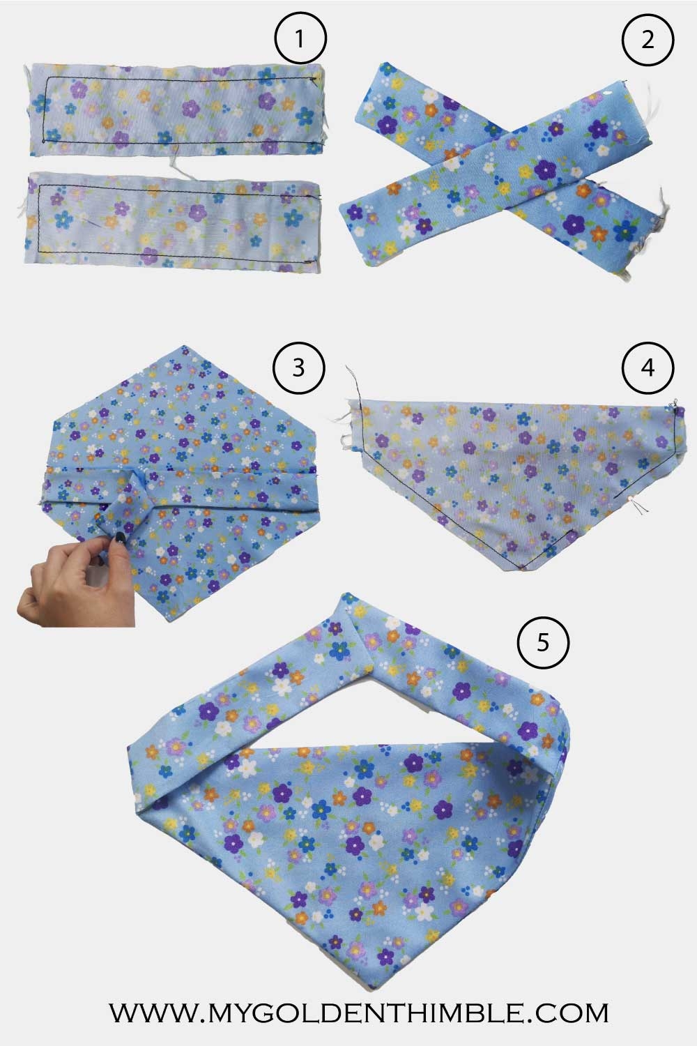 How To Sew A Free Dog Bandana Pattern In 2 Styles