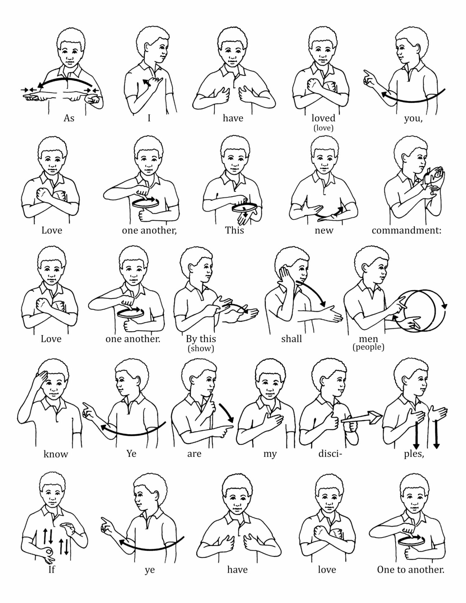 Beginner Free Printable Sign Language Words