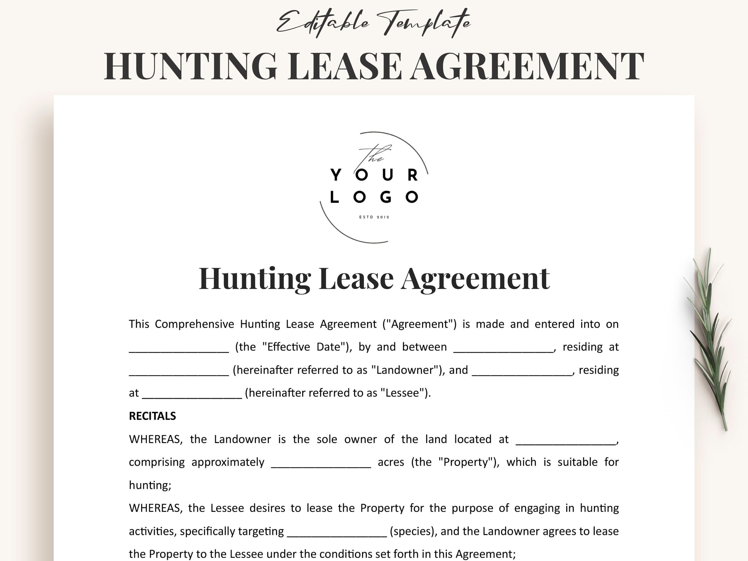 Free Printable Hunting Permission Form