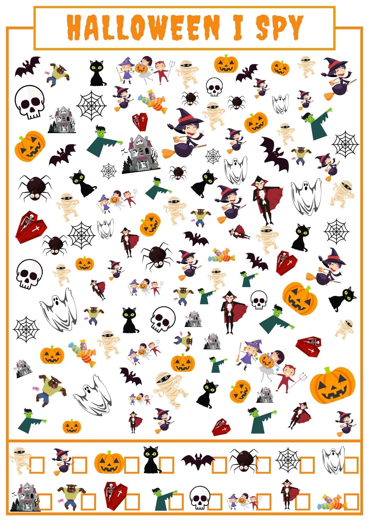 I Spy Halloween Activity For Kindergarten And English Language Learners Free Printable PDF Ezpzlearn