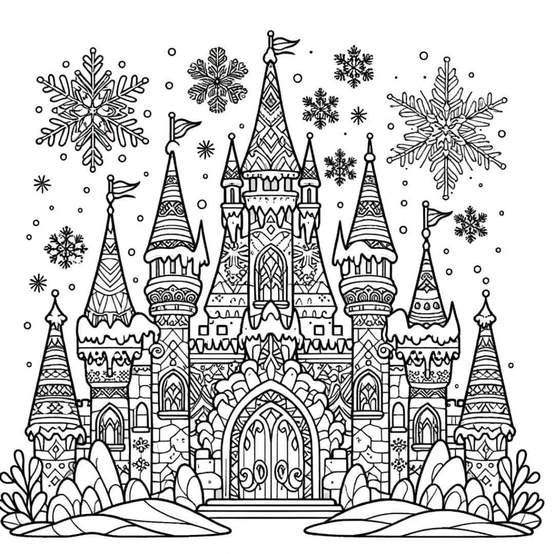 Ice Castle Coloring Page