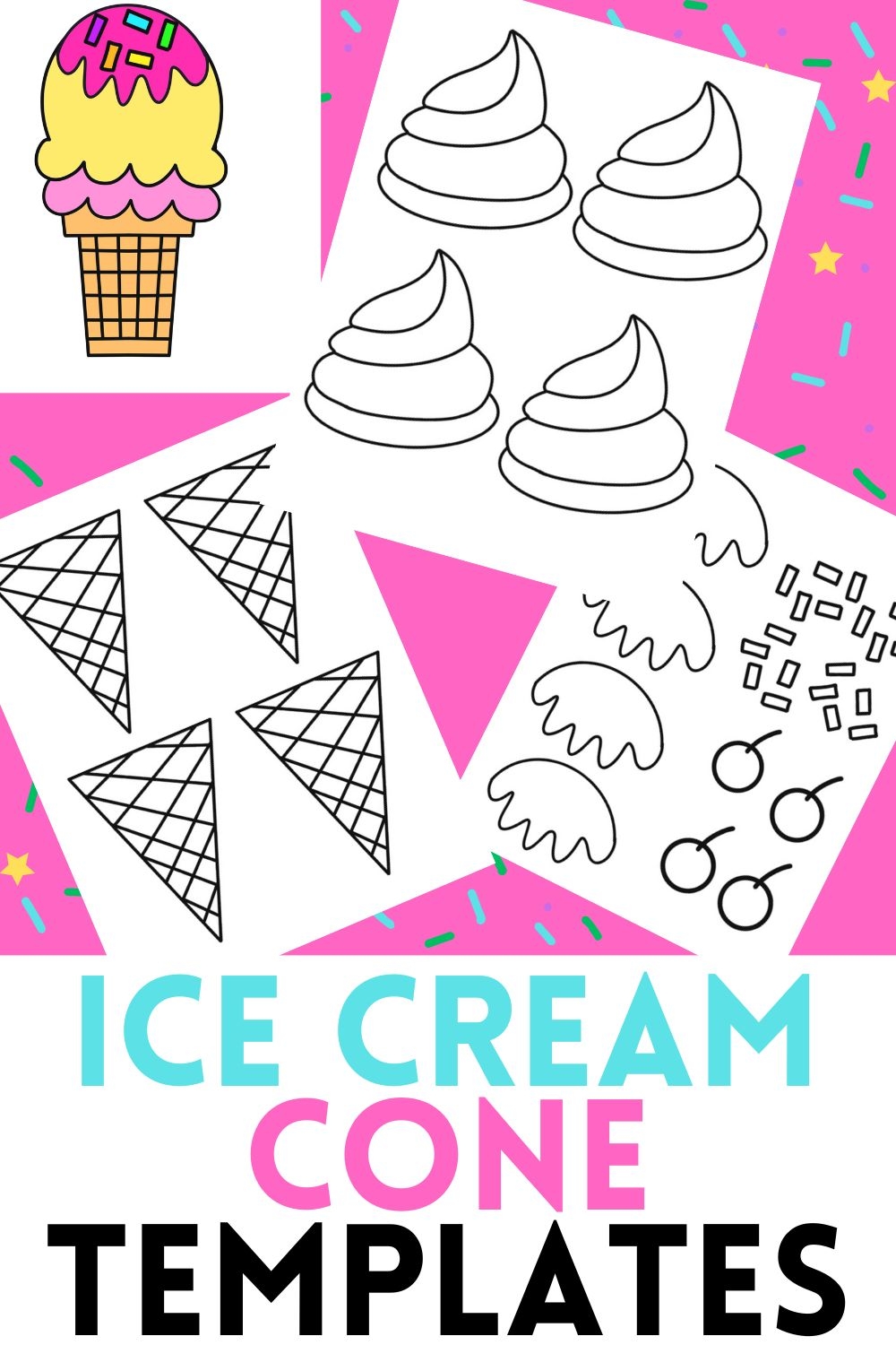 Ice Cream Cone Craft Templates For Kids 