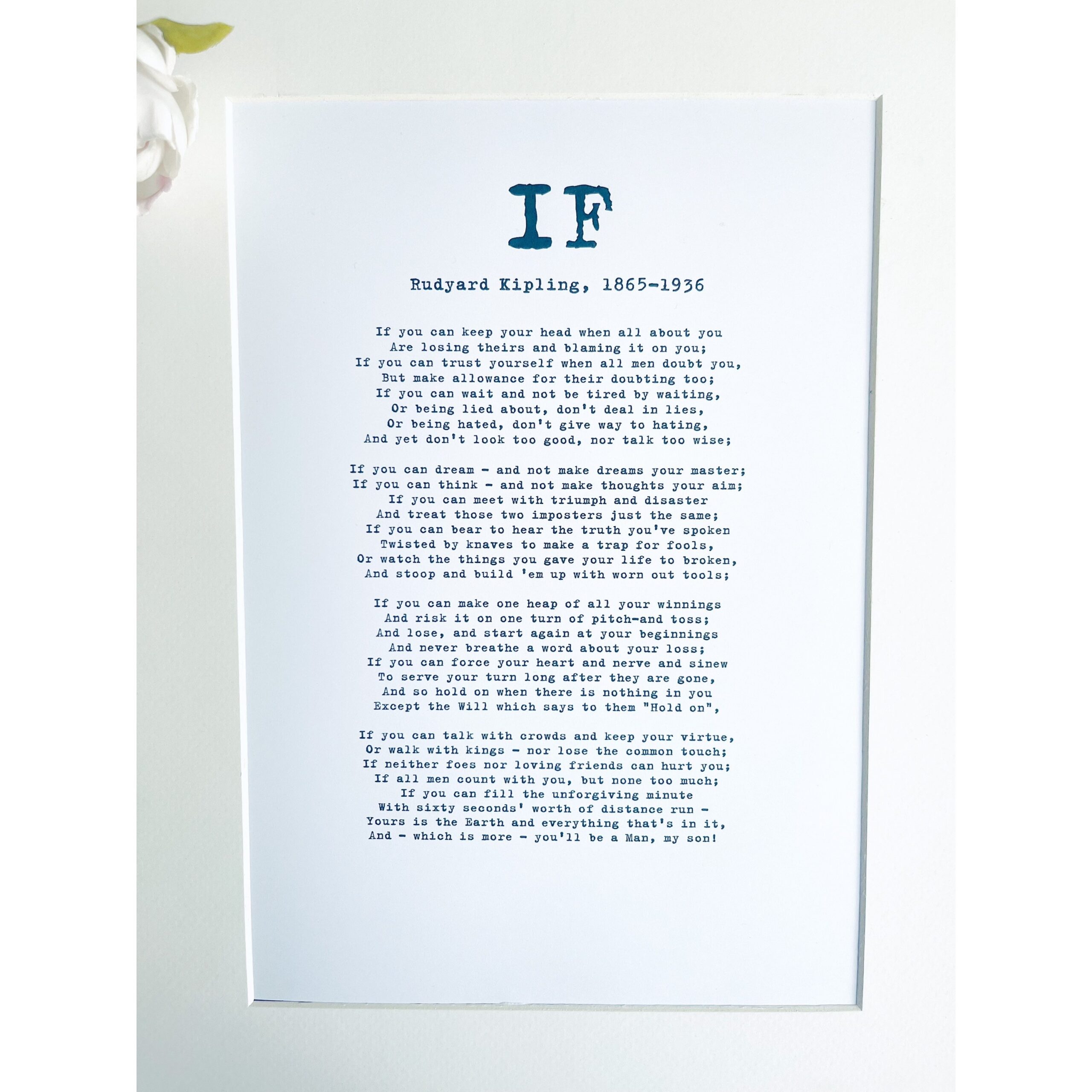 If Poem Rudyard Kipling Printable A4 Print Gift For Son Etsy UK